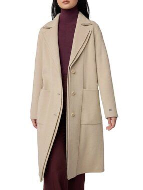 Soia & Kyo Benicia Women's Double Face Wool Top Coat Jacket in Hush Size XL